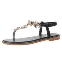 将图片加载到图库查看器，Fashion Women Sandals Luxury Design Beach Sandals Platform Ladies Shoes Light Breathable Rhinestone Sandals Women's Flat Sandals Flip Flop Jeweled Sandals
