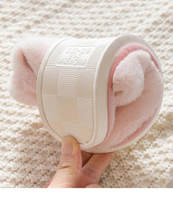 将图片加载到图库查看器，Fashion Women Slippers Winter Warm Fur Shoes Men Couples Cute Rabbit Ears Soft Sole Home Indoor Plush Winter Warm Memory Foam Cotton Home Slippers Soft Plush Fleece Slip On House Slippers
