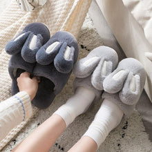 将图片加载到图库查看器，Fashion Women Slippers Winter Warm Fur Shoes Men Couples Cute Rabbit Ears Soft Sole Home Indoor Plush Winter Warm Memory Foam Cotton Home Slippers Soft Plush Fleece Slip On House Slippers
