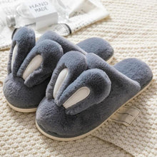 将图片加载到图库查看器，Fashion Women Slippers Winter Warm Fur Shoes Men Couples Cute Rabbit Ears Soft Sole Home Indoor Plush Winter Warm Memory Foam Cotton Home Slippers Soft Plush Fleece Slip On House Slippers
