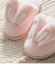 将图片加载到图库查看器，Fashion Women Slippers Winter Warm Fur Shoes Men Couples Cute Rabbit Ears Soft Sole Home Indoor Plush Winter Warm Memory Foam Cotton Home Slippers Soft Plush Fleece Slip On House Slippers
