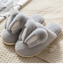 将图片加载到图库查看器，Fashion Women Slippers Winter Warm Fur Shoes Men Couples Cute Rabbit Ears Soft Sole Home Indoor Plush Winter Warm Memory Foam Cotton Home Slippers Soft Plush Fleece Slip On House Slippers
