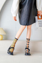 Load image into Gallery viewer, Fashion Women Socks New Spring Summer Mesh Thin Long Printed Socks Women Casual Breathable Fresh Flower Socks Korea Style Color Thin Socks For Women
