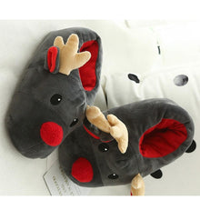 Load image into Gallery viewer, Fashion Women Warm Slippers Autumn Winter Soft Plush Christmas Deer Cotton Slippers Home Indoor Cute Slippers Warm Home Slippers Woman'S Plush Cotton Shoes Comfy Slipper For Girls Indoor Outdoor Soft Bottom Non-Slip Floor Shoes
