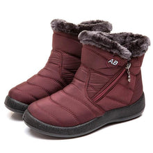 Load image into Gallery viewer, Fashion Womens Waterproof Boots Snow Boots For Winter Casual Lightweight Ankle Warm Winter Boots Fur Lined Warm Ankle Boots Slip On Waterproof Outdoor Booties Comfortable Shoes For Women
