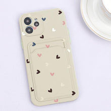 将图片加载到图库查看器，Fashionable Anti-Scratch Soft Lining Protective Case For iPhone Cases Card Holder Cute Flower Heart Phone Case For iPhone 12 13 Mini Pro Beautiful Design  Soft Iphone Case

