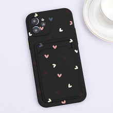 将图片加载到图库查看器，Fashionable Anti-Scratch Soft Lining Protective Case For iPhone Cases Card Holder Cute Flower Heart Phone Case For iPhone 12 13 Mini Pro Beautiful Design  Soft Iphone Case
