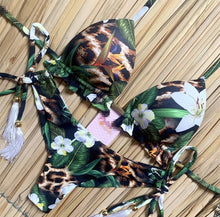 Load image into Gallery viewer, Fashionable Bikini Swimwear Women Swimsuit Female Bikini Set Knot Push Up Bathing Suit Comfortable Summer Women's Ribbed Tie Bikini Lace Up Bottom String Swimsuit Swim Wear
