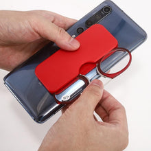 Load image into Gallery viewer, Fashionable Design Stick On Phone Mini Clip Nose Bridge Reading Glasses With Mini Folding Case Reading Men Ultralight Glasses Lightweight Frames Eyewear
