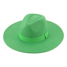 Load image into Gallery viewer, Fashionable Fedora Hats Women Wide Brim Dress Caps  Women's Fedora Hats Elegant Wide Brim Fedora Hat  Wedding Men Hat Warm Retro Style Belt 56-58cm
