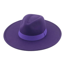 Load image into Gallery viewer, Fashionable Fedora Hats Women Wide Brim Dress Caps  Women's Fedora Hats Elegant Wide Brim Fedora Hat  Wedding Men Hat Warm Retro Style Belt 56-58cm
