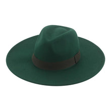 Load image into Gallery viewer, Fashionable Fedora Hats Women Wide Brim Dress Caps  Women's Fedora Hats Elegant Wide Brim Fedora Hat  Wedding Men Hat Warm Retro Style Belt 56-58cm
