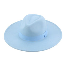 Load image into Gallery viewer, Fashionable Fedora Hats Women Wide Brim Dress Caps  Women's Fedora Hats Elegant Wide Brim Fedora Hat  Wedding Men Hat Warm Retro Style Belt 56-58cm
