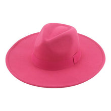 Load image into Gallery viewer, Fashionable Fedora Hats Women Wide Brim Dress Caps  Women's Fedora Hats Elegant Wide Brim Fedora Hat  Wedding Men Hat Warm Retro Style Belt 56-58cm
