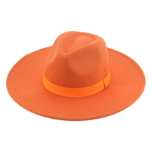 Load image into Gallery viewer, Fashionable Fedora Hats Women Wide Brim Dress Caps  Women's Fedora Hats Elegant Wide Brim Fedora Hat  Wedding Men Hat Warm Retro Style Belt 56-58cm
