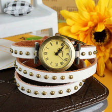 将图片加载到图库查看器，Fashionable River Leather Belt Retro Watch
