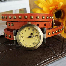 将图片加载到图库查看器，Fashionable River Leather Belt Retro Watch
