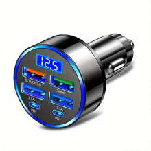 Load image into Gallery viewer, Fast Charging 6 Ports Car Charger Adapter with 4 USB + 2 Type-C 40W QC3.0
