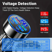 Load image into Gallery viewer, Fast Charging 6 Ports Car Charger Adapter with 4 USB + 2 Type-C 40W QC3.0
