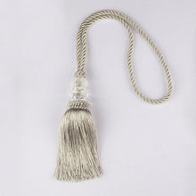 Load image into Gallery viewer, Faux Crystal Beaded Tassels Fringe Curtain Tieback Rope Window Decoration Door Hanging Ball Tassel Accessories Wonderful Curtain Holdbacks Curtains Tiebacks Home Decorative Braided Buckle Fastener Accessories Window Drapery Ball Tassels Tiebacks 50CM
