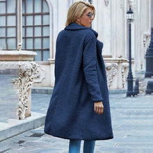 Load image into Gallery viewer, Faux Shearling Open-Front Longline Teddy Coat

