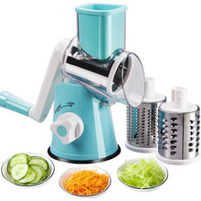 Load image into Gallery viewer, FAVIA Rotary Cheese Grater with Handle - Food Shredder with 3 Stainless Steel Drum Blades
