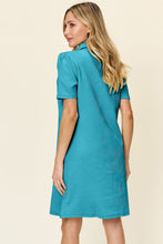 Load image into Gallery viewer, Double Take Full Size Texture Collared Neck Short Sleeve Dress Textured Dress For Women
