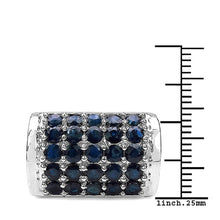 Load image into Gallery viewer, 3.51 Carat Genuine Blue Sapphire &amp; White Diamond .925 Sterling Silver Ring
