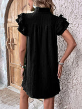Load image into Gallery viewer, Elegant Ruffled Cap Sleeve Mini Dress Feminine &amp; Flowy Summer Dress

