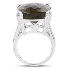 Load image into Gallery viewer, 17.17 Carat Genuine Labradorite and White Topaz .925 Sterling Silver Ring
