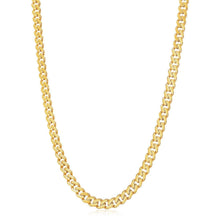 将图片加载到图库查看器，14k Yellow Gold White Pave High Polish Modern Lite Miami Cuban Chain (8.0mm)
