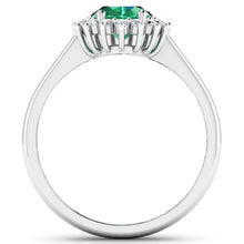 Load image into Gallery viewer, 1.87 Carat Genuine Zambian Emerald  and White Diamond 14K White Gold Ring
