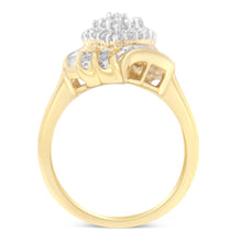 Load image into Gallery viewer, 10K Yellow Gold Diamond Cocktail Ring (3/4 Cttw, I-J Color, I2-I3 Clarity) - Size 8
