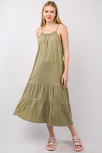 Load image into Gallery viewer, Ruffled A-Line Midi Cami Dress – Ruffled Midi Dress, A-Line Cami Dress, Feminine Ruffled Dress, Summer Cami Dress, Comfy Cotton Dress, Sleeveless Midi Dress, Breezy Casual Dress
