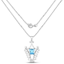 Load image into Gallery viewer, 5.68 Carat Genuine Swiss Blue Topaz .925 Sterling Silver Pendant
