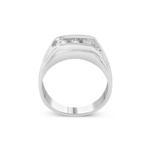 Load image into Gallery viewer, Men's .925 Sterling Silver 1/3 Cttw Diamond Channel Set 3 Stone Ring Band (I-J Color, I3 Clarity) - Ring Size 10
