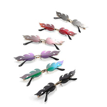 Load image into Gallery viewer, NEW 2021 Fashion Fire Flame Sunglasses For Women With Brand Design Rimless Wave Eyewear Luxury Trending Narrow Style
