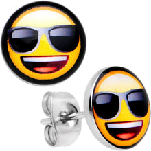 Load image into Gallery viewer, Officially Licensed Smiley Sunglasses emoji Stud Earrings
