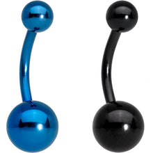 Load image into Gallery viewer, Multi Color Anodized Titanium Belly Ring Set of 5
