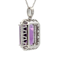 Load image into Gallery viewer, Amethyst Diamond Fashion Pendants 14KT White Gold
