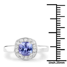 Load image into Gallery viewer, 1.51 Carat Genuine Tanzanite and White Topaz .925 Sterling Silver ring
