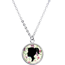 Load image into Gallery viewer, Woman Floral Silhouette Silver Plated Chain Necklace
