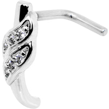 Load image into Gallery viewer, 20G Clear CZ Swish Faux Hoop L Shaped Nose Ring
