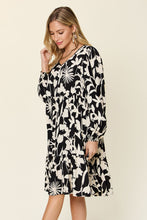 Load image into Gallery viewer, Double Take Full Size Printed Ruffle Hem Dress with Pocket Stylish &amp; Functional Women Dress
