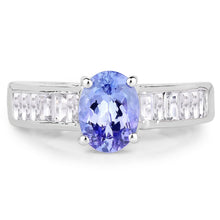 Load image into Gallery viewer, 2.13 Carat Genuine Tanzanite &amp; White Topaz .925 Sterling Silver Ring
