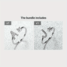 Load image into Gallery viewer, Popular Fashion Silvery AZ Letter Ring Initials Wedding Love Couple Rings Bridesmaid Gift
