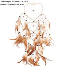 Load image into Gallery viewer, Feather Crafts Dream Catcher Brown Wind Chimes Handmade Christmas Net Handmade Wall Hanging Home Decor Dream Catcher With Feathers For Wall Hanging Car Home Balcony Decorations
