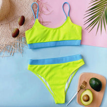 将图片加载到图库查看器，Female Push Up Swimsuit Modern Swimwear For Women Bikinis High Waist Bikini Set Solid Bikini 2 Piece Swimsuit Bathing Suits Women Bathing Suit High Waist Bikini Set Sport Wear Swimming Suit Bikini
