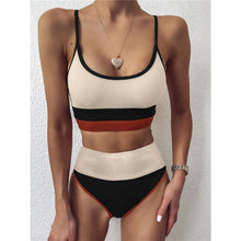 将图片加载到图库查看器，Female Swimsuit High Waist Bikini Women High Waist Bikini Set Two Piece Swimsuits Bikini Top With Bottoms Bathing Suits For Teens Girls Women Swimwear Two-pieces Bikini Set Sport Bathing Suit Swim Lady
