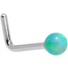 将图片加载到图库查看器，Green 2.5mm Synthetic Opal Ball L-Shape Nose Ring
